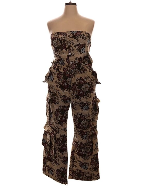 Daisy Pants - Floral Woven Brocade Jumpsuit